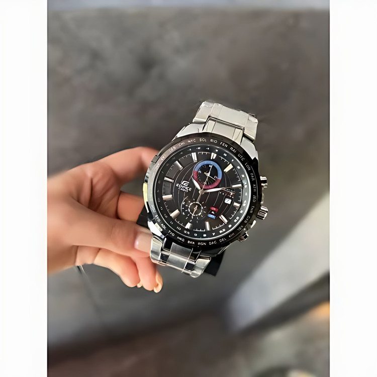 ساعت مچی مردانه اورجینال کاسیو ادی فایس سه موتور فعال ضد اب رنگ ثابت