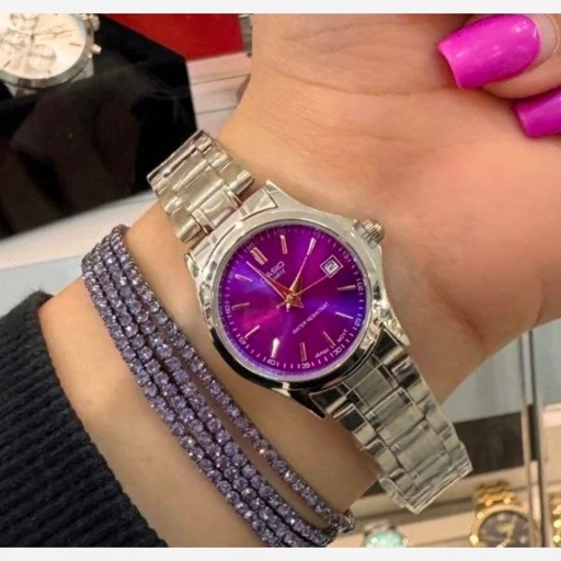 ساعت مچی زنانه کاسیو casio اصل بند استیل نقره ای خاص وجذاب