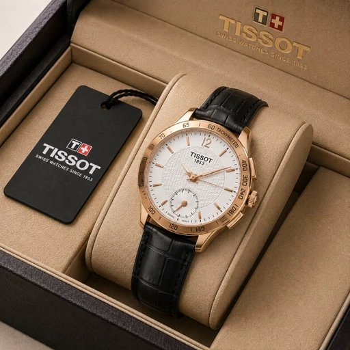 ساعت مچی زنانه تیسوت زیر ثانیه بند چرم درجه یک رنگ ثابت ضداب کیفیت عالی TISSOT